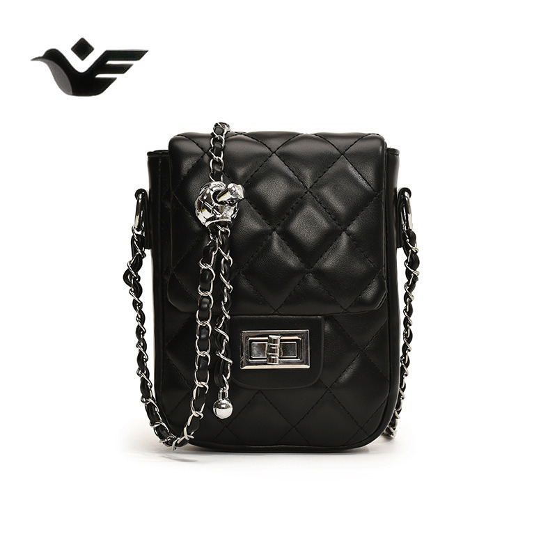 Feiyan Free Shipping New Designer Bag Luxury Shopping Bag Chanel Style Quilted Chain Women's Bag Personality Ins Trend Crossbody Phone Bag
