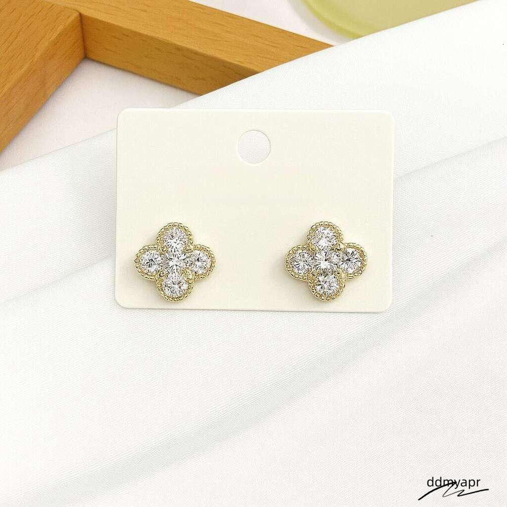 Four-Leaf Clover Ddmyday Shiny Stud Earrings Ddmyday