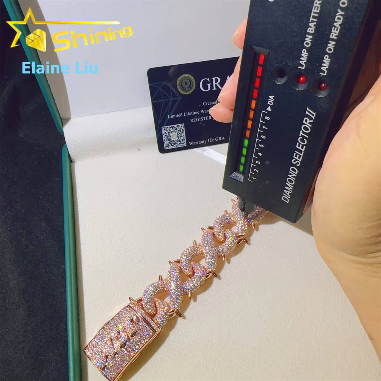 Sterling Silver 925 D Color VVS Moissanite Diamond Iced Out Custom Hip Hop Fine Jewelry Cuban Link Chain Bracelet