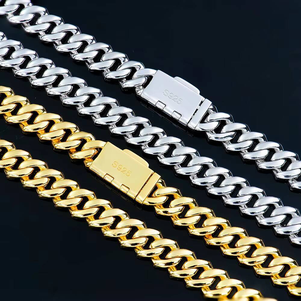 New Store Discount Wholesale Hiphop 10mm Infinity 925 Silver Miami Men Iced Out Vvs Diamond Moissanite Cuban Link Chain Necklace