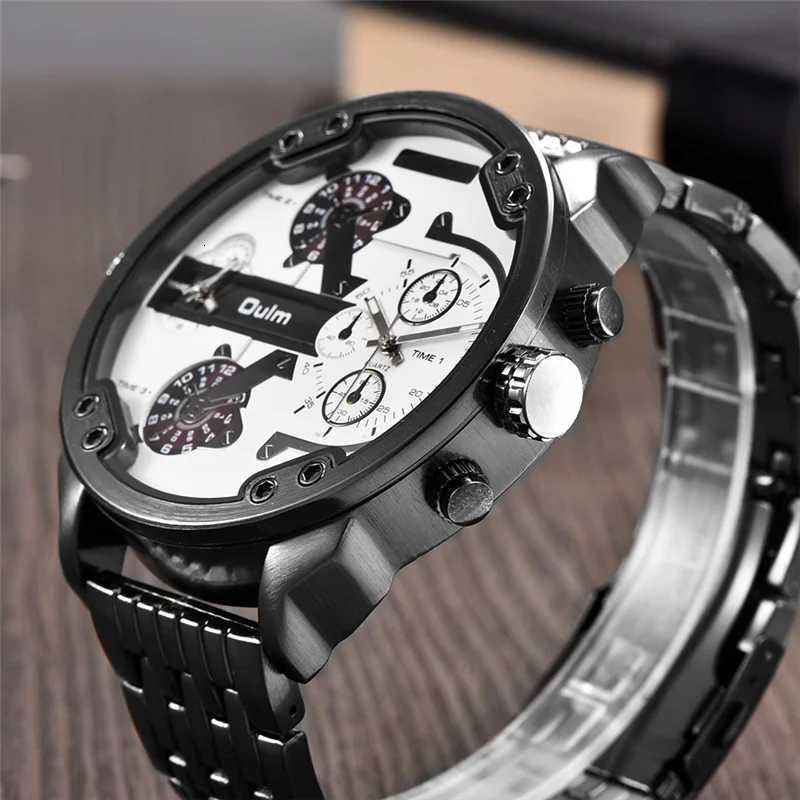 Huge Two Time Zone Mens Watches Top Luxury Brand M Quartz Big Size Watch Individuality Large Men Military Wristwatch X250904