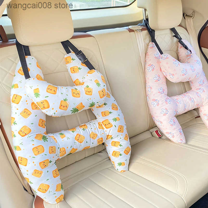 Prevent Leaning Head Back Seat Sleeping Comfort During Long Distance Travel Kids Car Neck Pillow with Seat Belt Safety Sleep Aid S250904