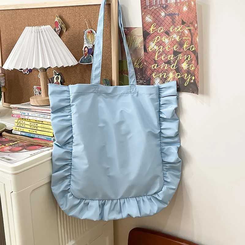 Vintage Women Tote Bags French Style Ruffles Elegant Sac A Main Femme Large Capacity Light Thin Shoulder Bolso Mujer Handbags Z250903