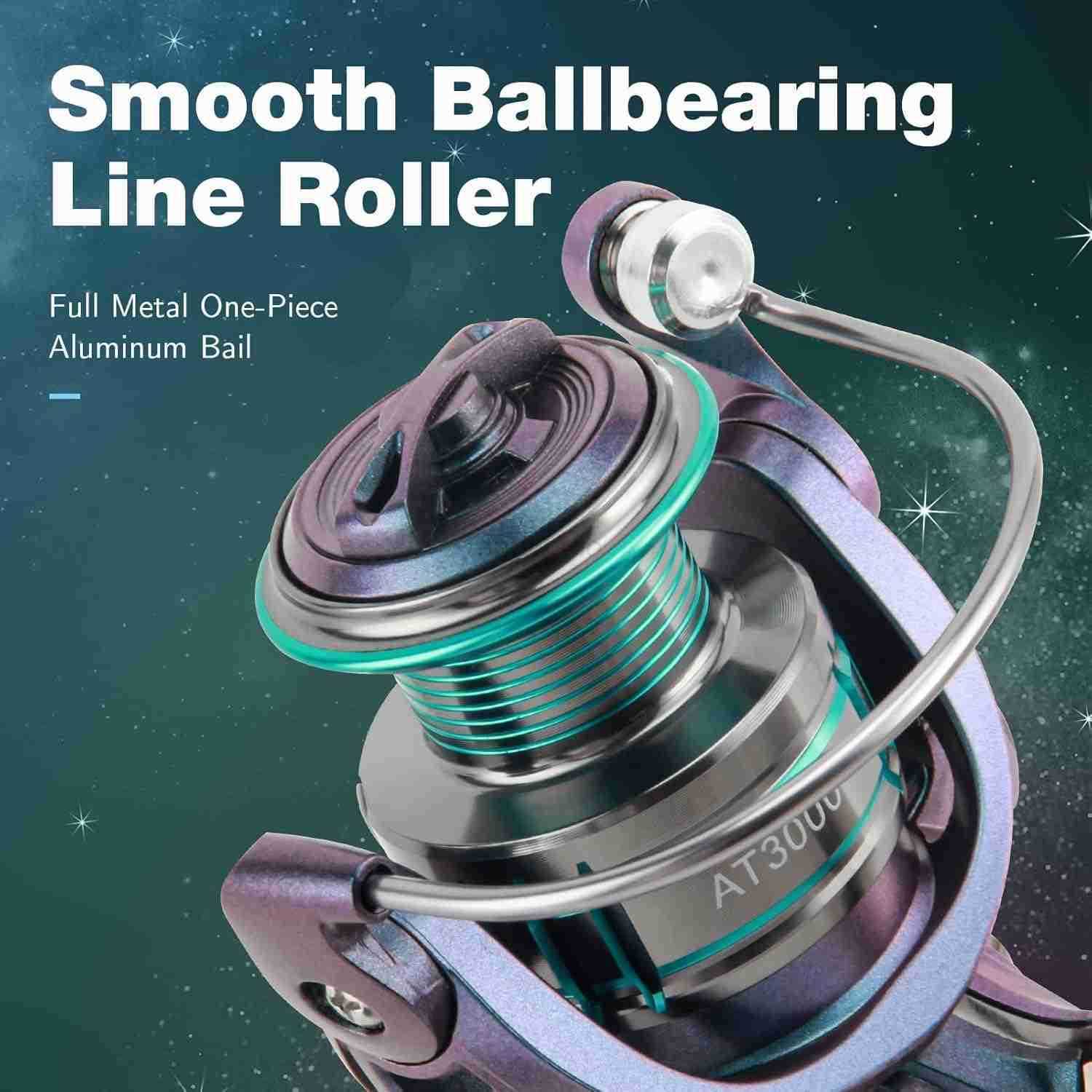 Spinning Reel Full Matel Farme51BB Stainless Ball Bearing 26LB MAX Drag Fishing Reels for Medium InshoreOffshore Saltwater Freshwater Ice Fishing W250