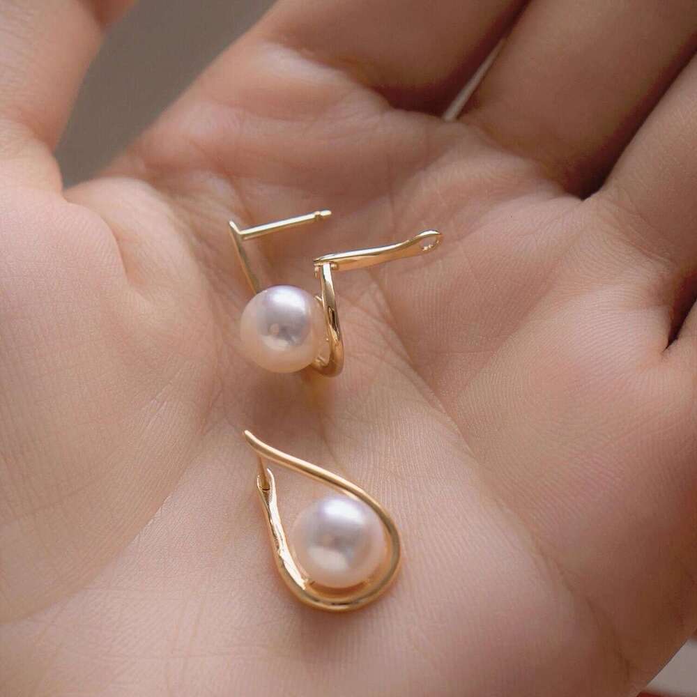 Light Luxury Natural Freshwater Pearl Drop Earrings - 14K Gold Filled, Minimalist Ins Style, Versatile High-End Earrings for Women 2025