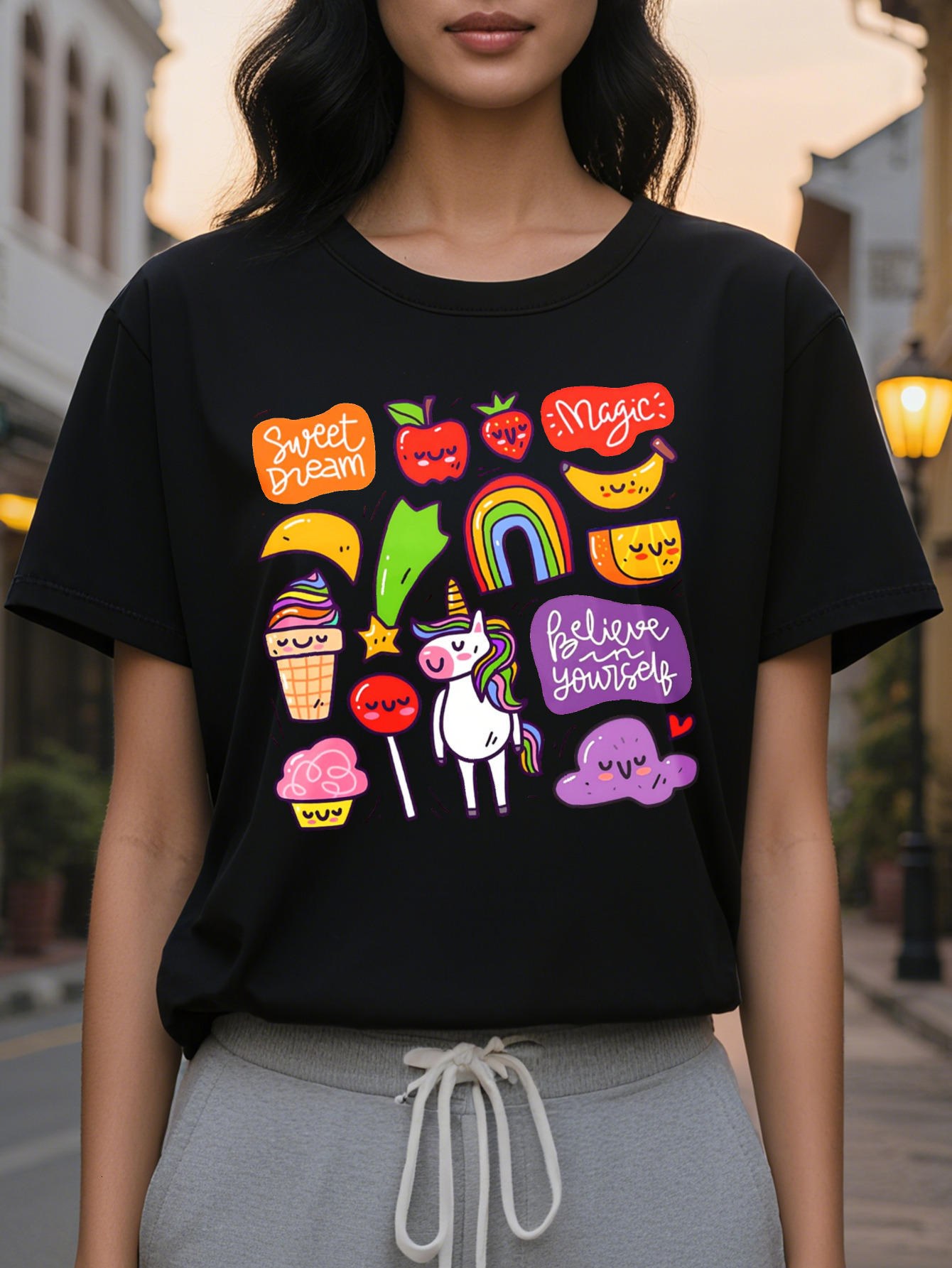 Large XL Women's Pastel Pink T-Shirt Cute Sweet Dreams Feel About Yourself Messages Lightweight Semi Sheer Casual Summer Plus Size