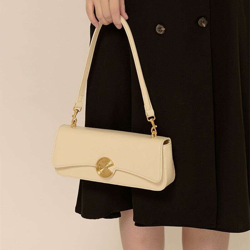 New Autumn Genuine Leather Shoulder Women's Crossbody High-End Hand-Held Baguette Cowhide Underarm Bag Fd62140196