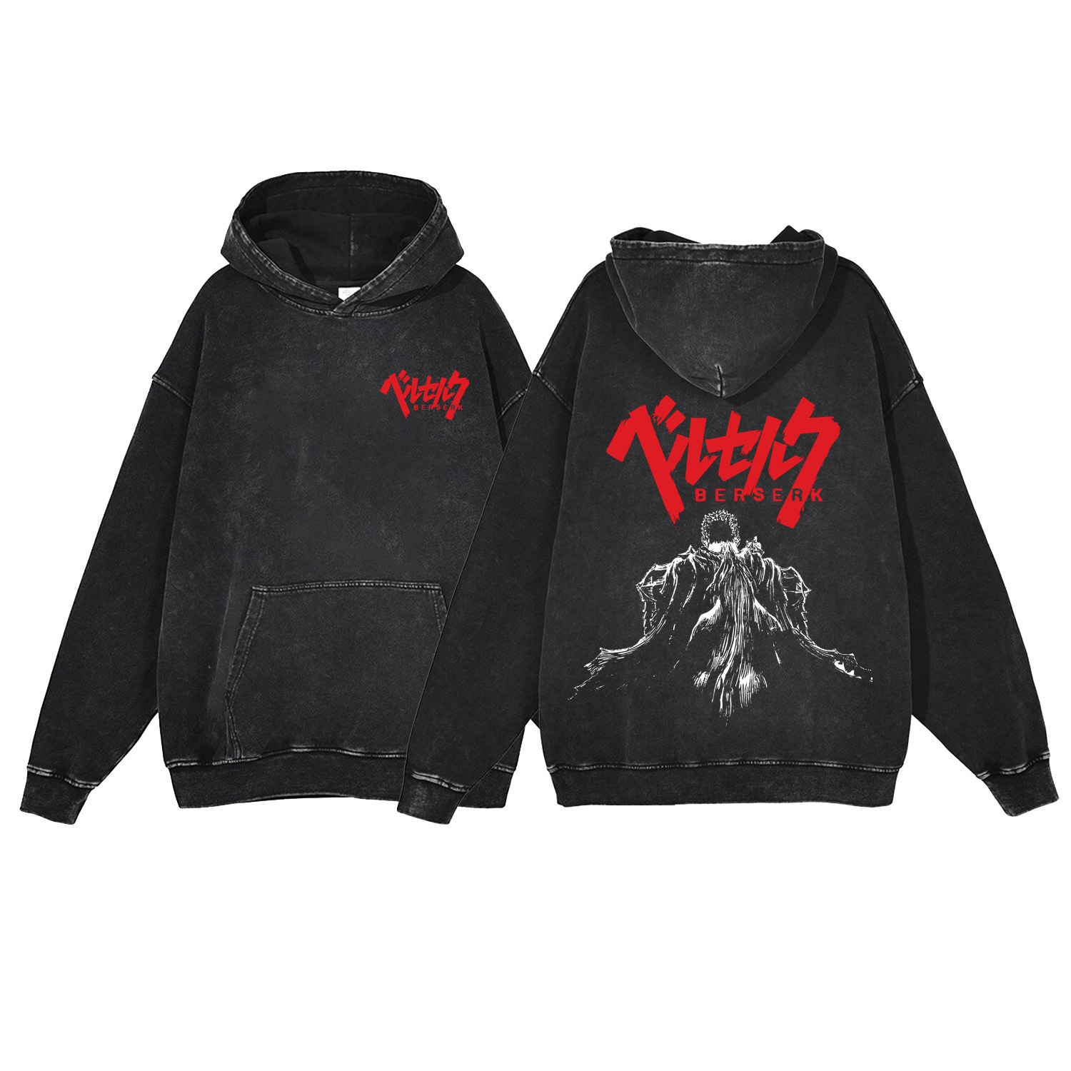 Street Ready Worn-in Look Hooded Jacket from Berserk Series Made of Durable Material - TT8303