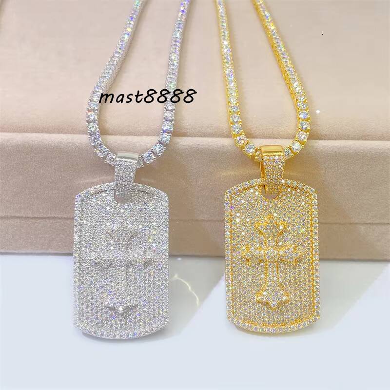 2023 New Design Gold Plated Sterling Silver Jewelry Moissanite Nameplate Pendant