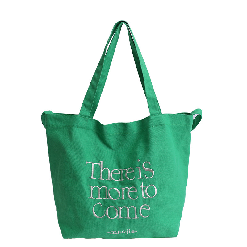 2025 autumn new bag letter embroidered canvas bag large capacity handbag Korean casual commuting bag student shoulder bag fashion designer crossbody b