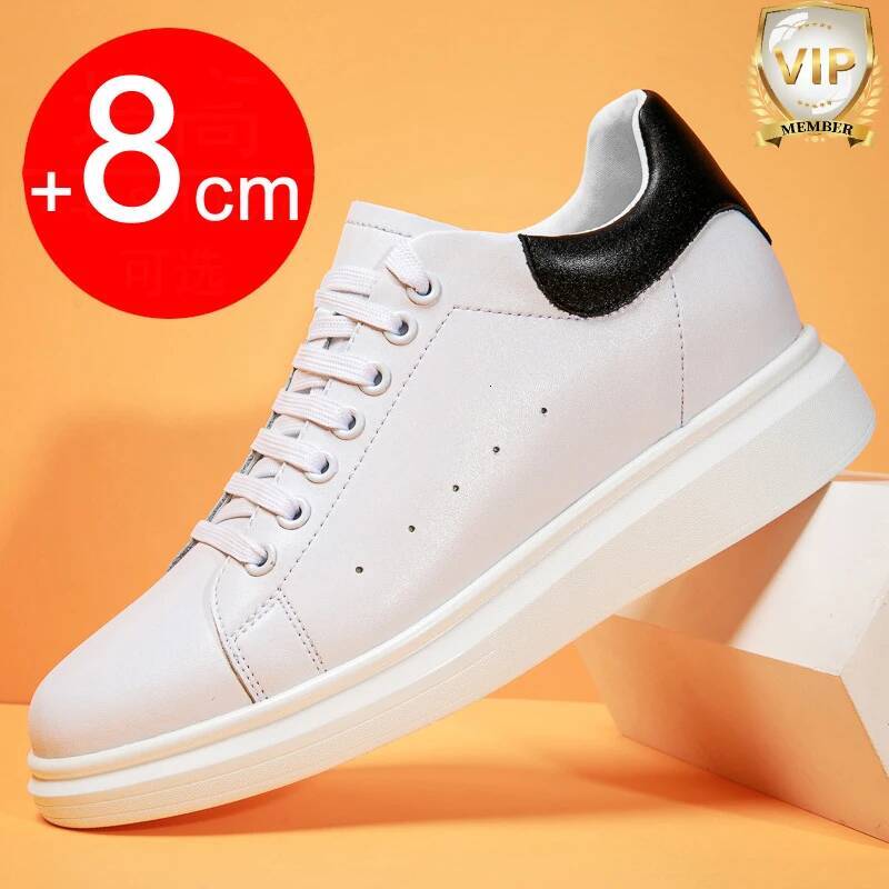 Elevator Men Women Sneakers Height Increasing Invisible 8CM Heighten Sports Man Taller Lift White Shoes ddmysaturn