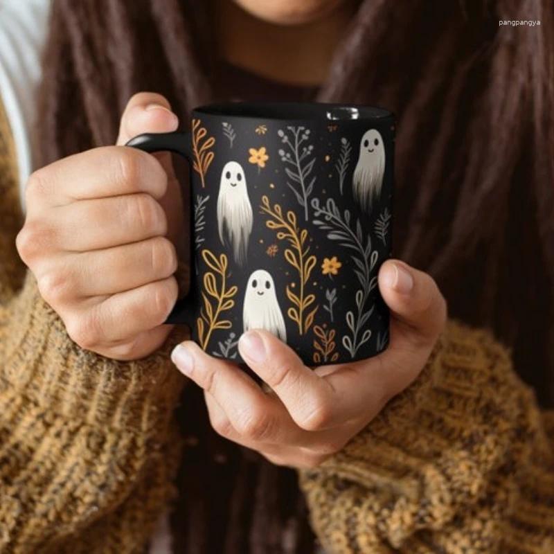 Mugs Cute Ghosts 11oz Coffee Mug Festive Halloween Ceramic Fall Aesthetic Theme Perfect Gift For Teacher Ghost Cup