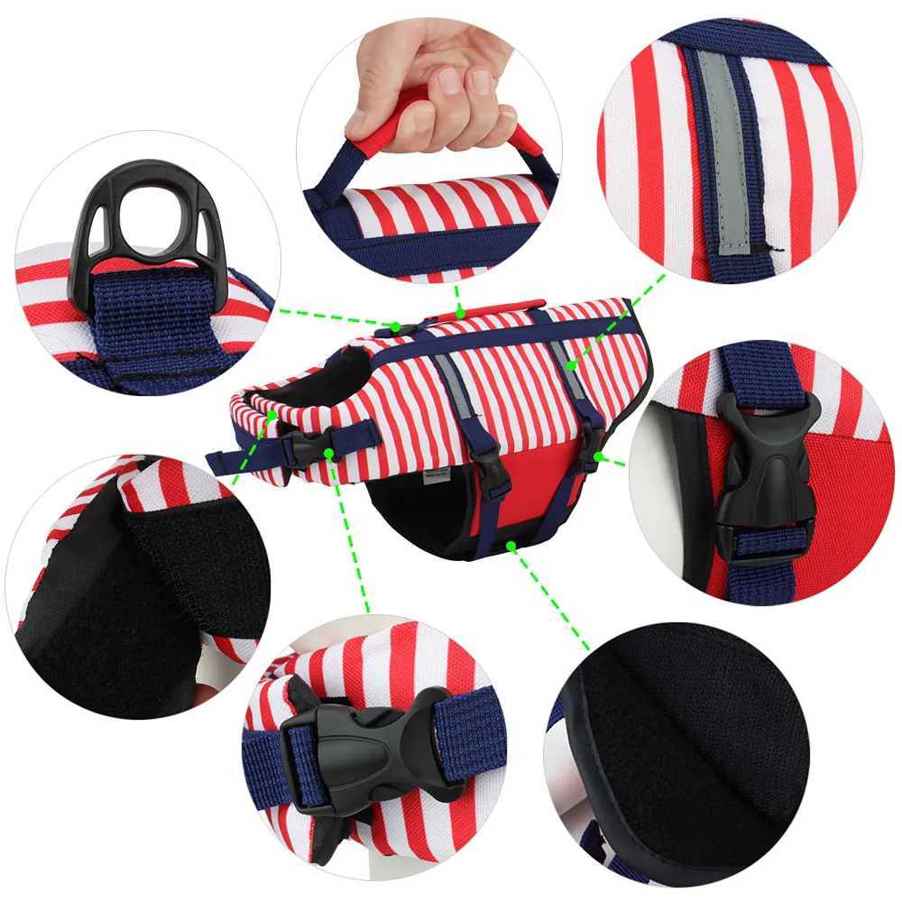 BlueRedOrange Striped Pet Swimsuit Dog Swim Life et Summer Reflective Vest Pet Clothes For Small Medium Big Dog W250904
