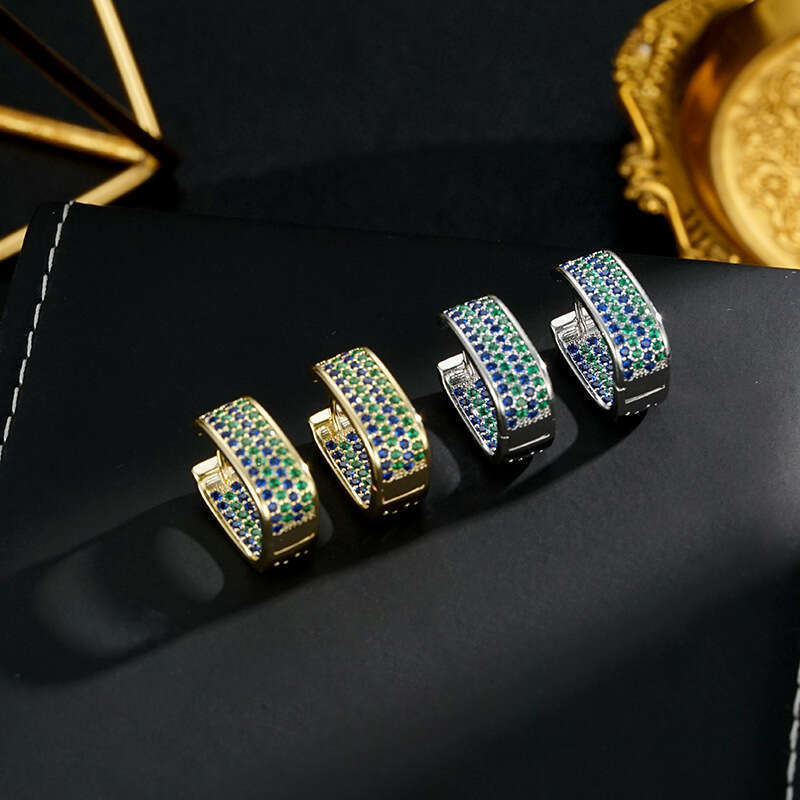 DH collections New European - American Style Luxury - inspired Micro - inlaid Cubic Zirconia Geometric Earrings. These feature a trendy