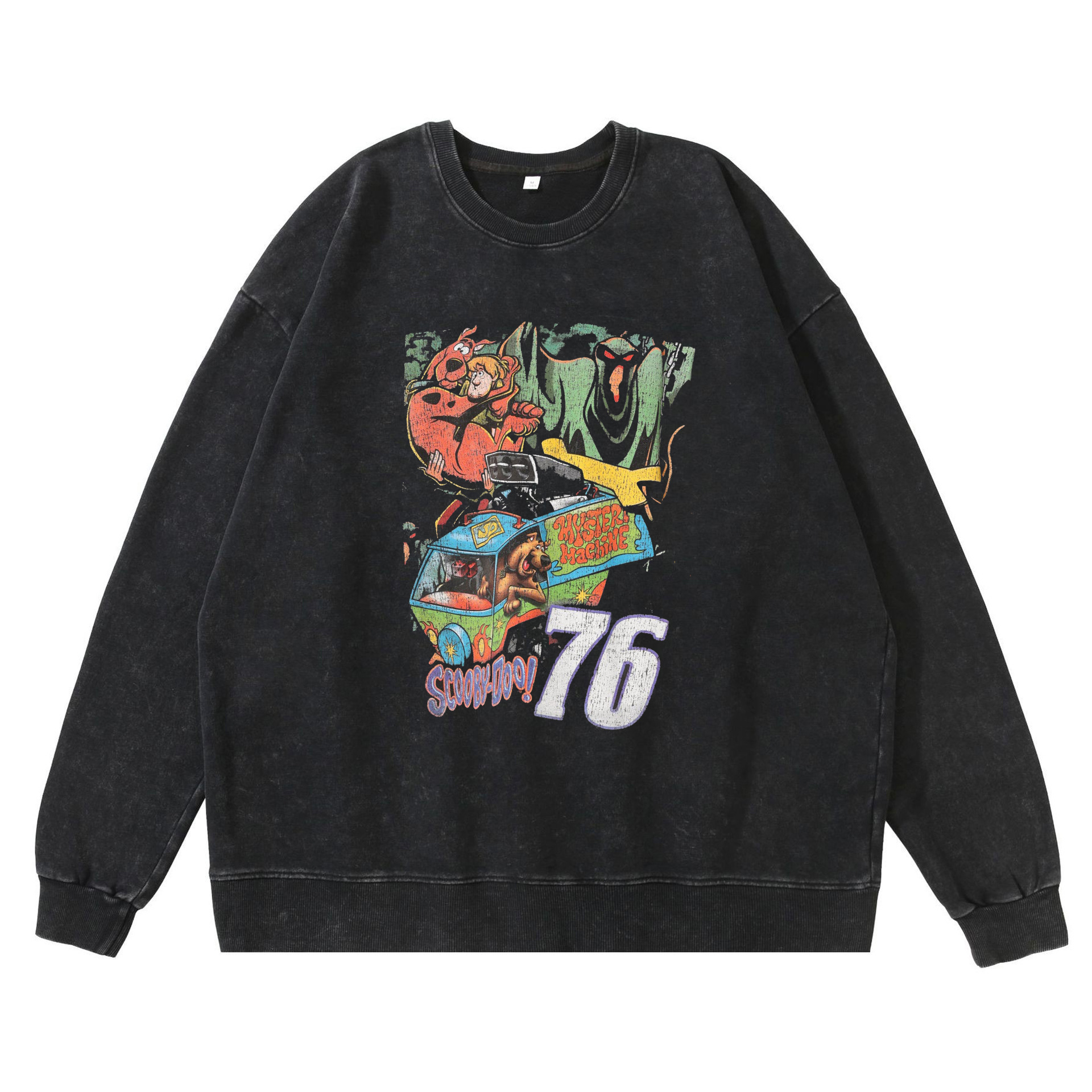 Retro-Inspired Denim Fabricated Hooded Sweatshirt Featuring Unique Artwork - TT8379
