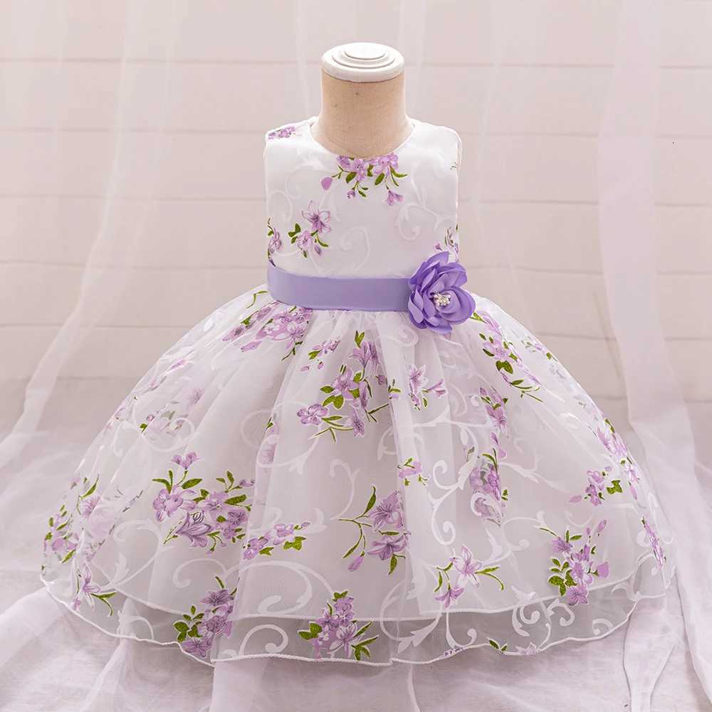 Kids Summer Dress For Girls Wedding Costume Floral Printing Birthday Princess Party Dresses 2-10 Years Children Girl Clothes Z250904