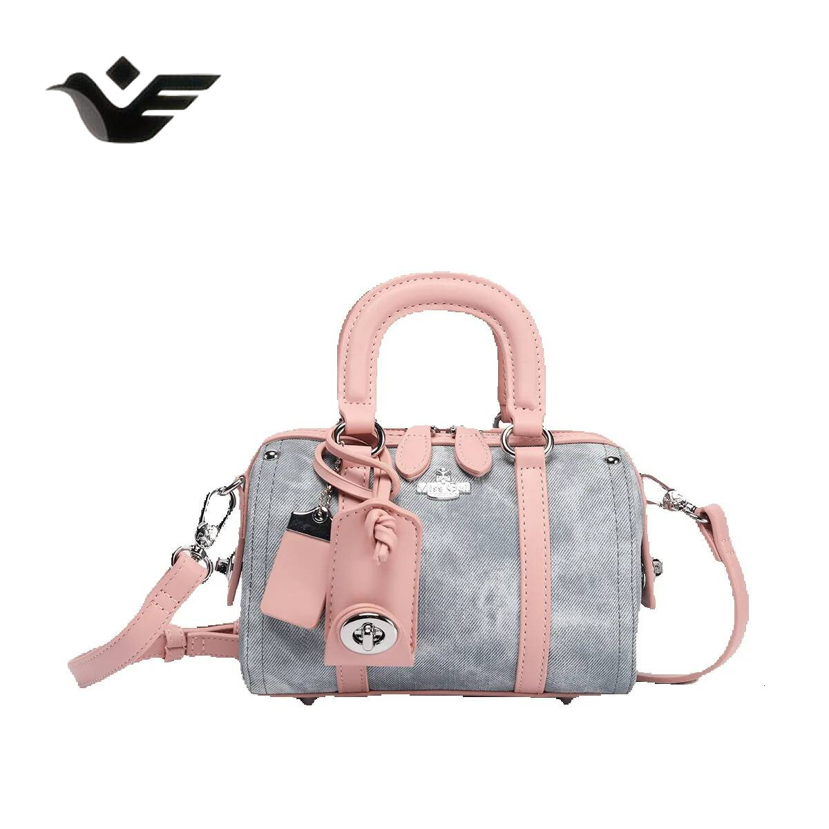 Feiyan Free Shipping New Designer Bag Luxury Shopping Bag High-value Gradient Sweet Handheld Boston Small Bag For Women Denim Fabric Single Shoulder