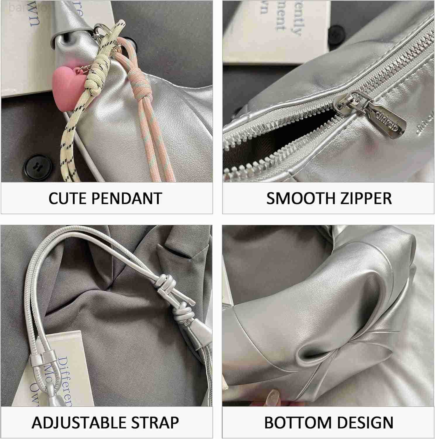 Small Shoulder Purse for Women Summer Crescent Hobo Bag Y2K Trendy PU Leather Crossbody Handbag with Adjustable Strap M250903