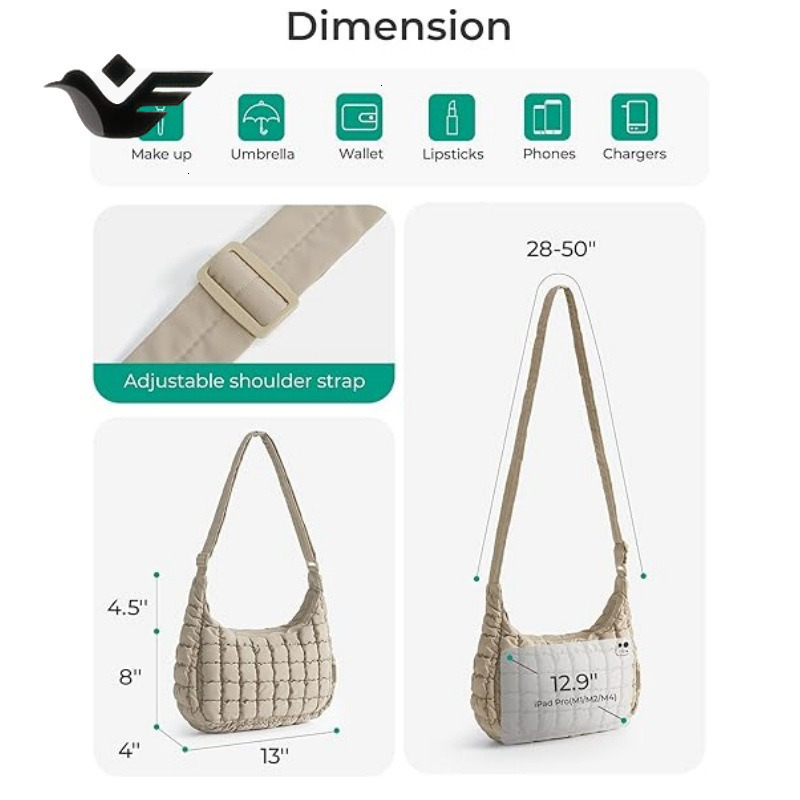 Feiyan Free Shipping New Designer Bag Luxury Shopping Bag Fashion Single Shoulder Handheld Dumpling Bag Large Capacity Down Cotton Underarm Women'