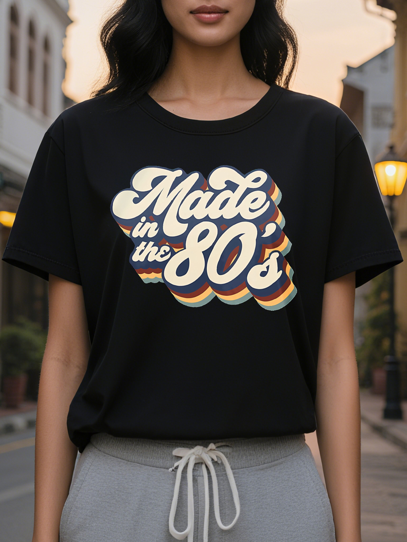 Pattern Made in Letter Printing Round Neck Short Sleeve Cotton Fashion T Shirt Casual Summer Top