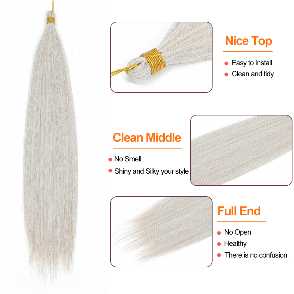 Straight Synthetic Braids Hair Bulk Crochet Hair Extension For Women Wholsale 30" Bone Straight Hair Bundles