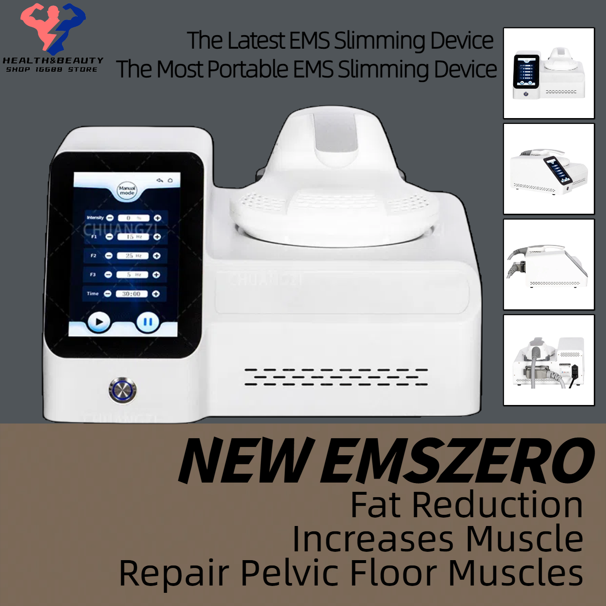 EMSzero Slimming Fat Loss Electro Magnetic Stimulation Body Sculpting and Muscle Building RF HIEMT Non-inyasive EMS 1 Handles Machine CE/ROHS