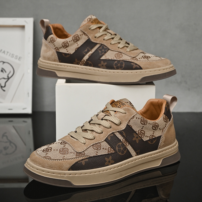 Fashion Versatile Men Sneakers New Trendy Design Breathable Printed Athletic Shoes Low Top Platform Street Cool Hot Sale