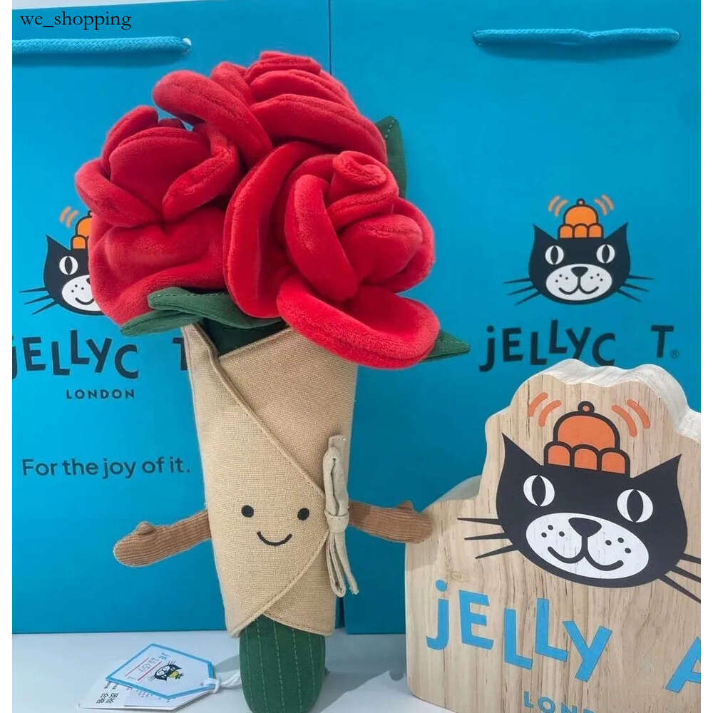 Dolls Jelly cat Amuseables Plush Children's plush toys rose bouquet Stuffed Toy Rose Wedding Bouquet body pillow Soothing the Doll Gifts