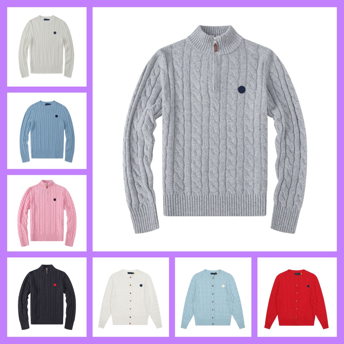 Mens Ralply Sweater Women Laurenn sweaters Pull Half Zip Polo knitwear Shirt Ralphies Laurent Cardigan Knit Twist Pullover RalplLaurenly Sweatshirt size s-xxl