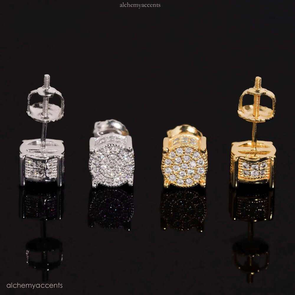 Hip Hop Jewelry Pass Tester Stocks Sterling Sier Iced Out VVS Dia Custom Moissanite Stud Earrings