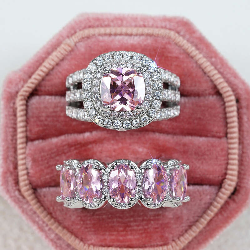 Diamond Ring Egg-shaped Circle Micro-inlaid White Super Sparkling Zircon Set Elegant Luxurious Full Diamond Ring