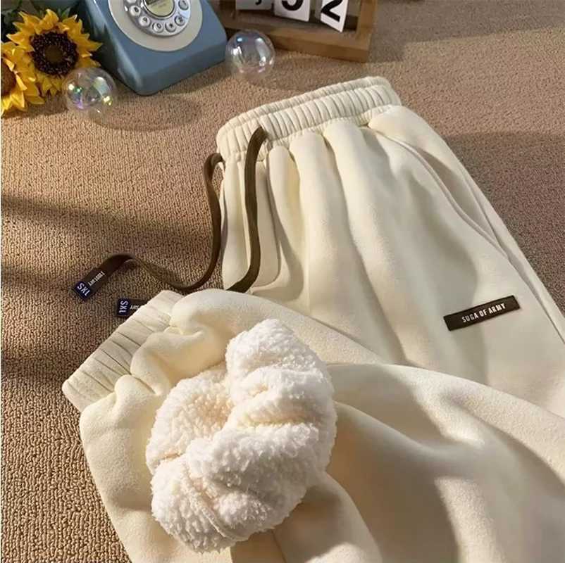 Winter Cashmere Pants Men Women Fleece Warm Thick Casual Sports Trousers High Quality Fashion Drawstring Jogger Sweatpants M3XLXJ250904