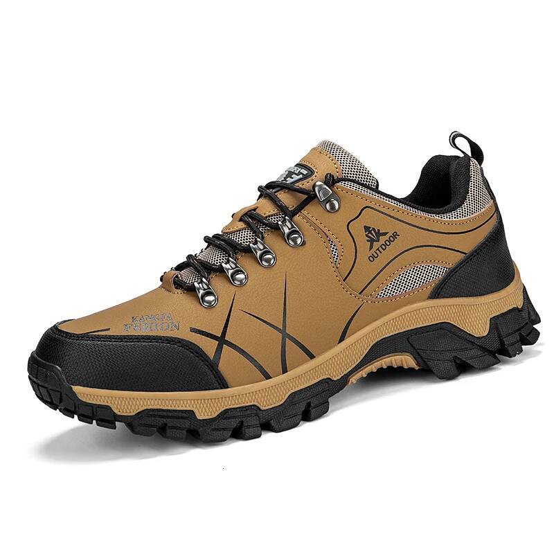 Outdoor hiking shoes men's leather hiking lace up climbing training shoes walking shoes plus size ddmysaturn