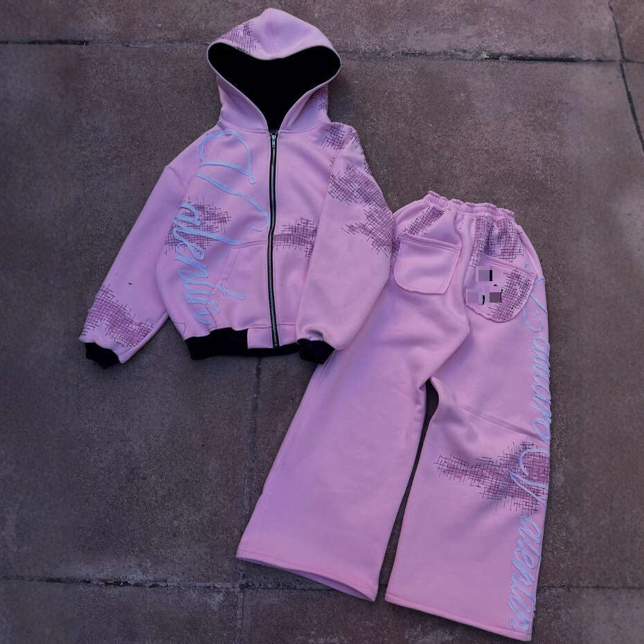 Personalized Printed Sweatshirt and Sweatpants Set Long Sleeve Pullover Hoodie Jacket Street Fashion