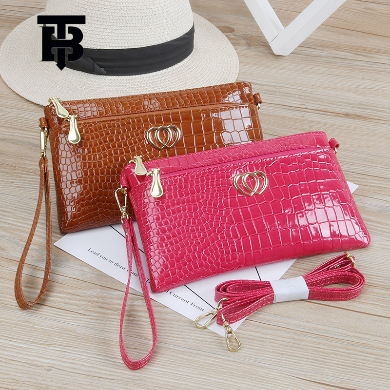 TB BHULAMTE European And Designer S Bag American Cross-border Fashion New Glossy Patent Leather Women's Bag Crossbody Bag Casual Crocodile Patter