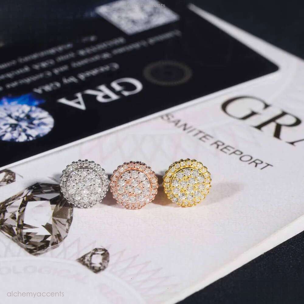 Ready to Ship Earring Fine Jewelry Gold Plated Sterling Sier VVS Moissanite Dia Screw Stud Earrings