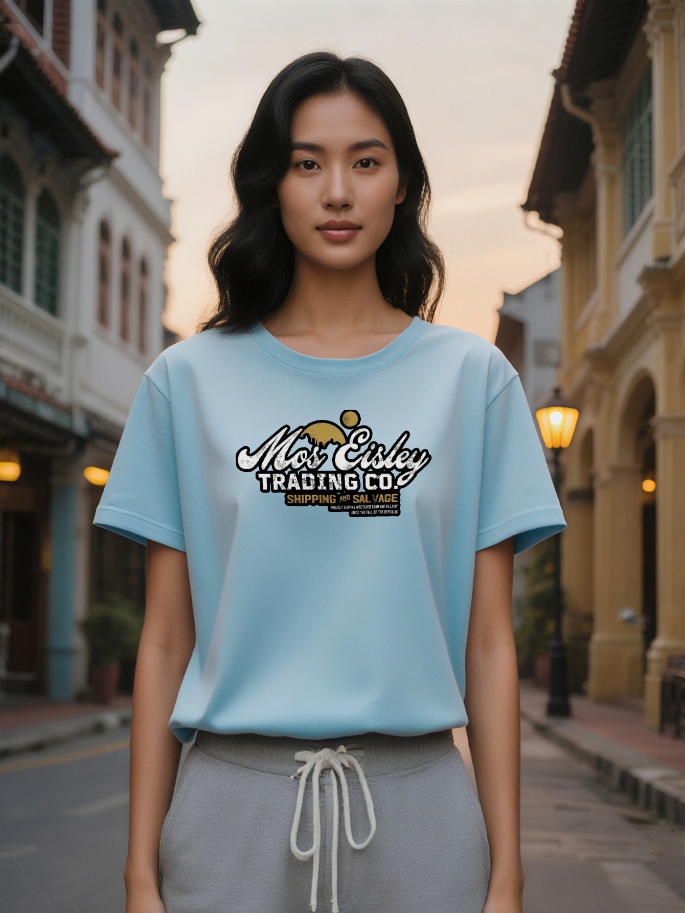 Large XL Lady Vintage Inspired Black T-Shirt Crew Neck Casual Knit Fabric Slight Stretch Regular Fit Summer Short Sleeve Plus Size