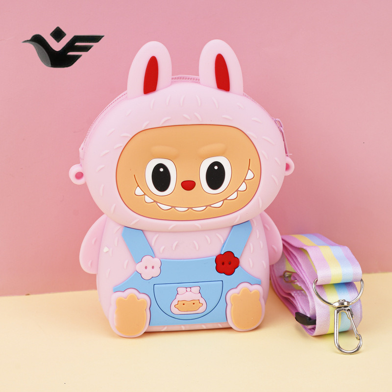 Feiyan Free Shipping New Designer Bag Luxury Shopping Bag New Labubu Silicone Coin Purse In Stock Children's Cartoon Fashion Coin Purse Student C