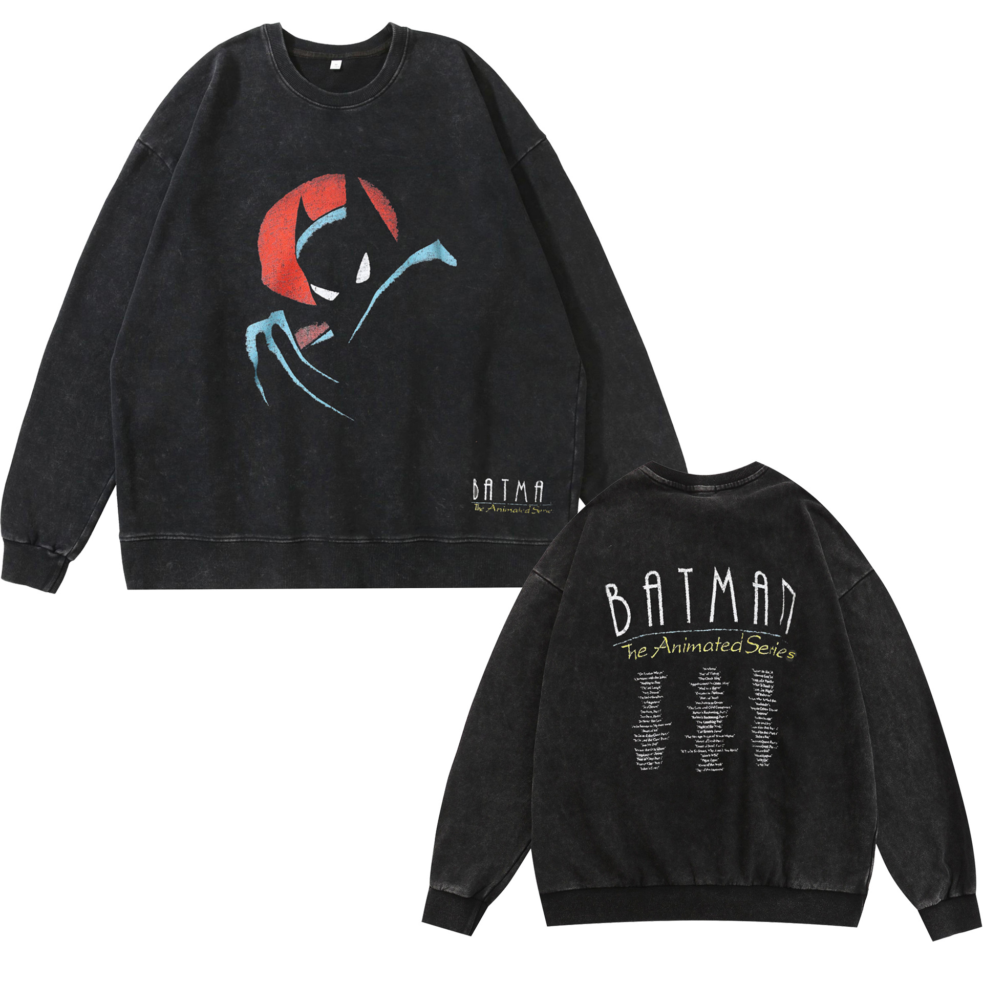 Retro-Inspired Denim Fabricated Hooded Sweatshirt Featuring Unique Artwork - TT8379
