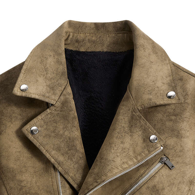 New American Style Leather Jacket High-end Tie-dye Washed Matte Craft Trendy Fashion