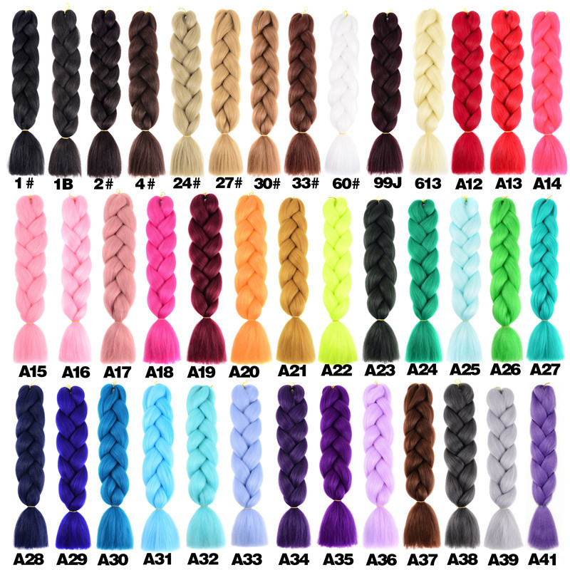 KPOP Rumi Ombre Color Synthetic Braiding Hair for Hair 24 Inch Braiding Hair Extensions Accessories Jumbo Braids 100G/Pack Hair Wefts Women DIY Hair E