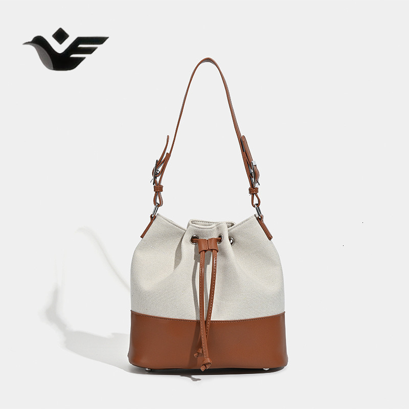 Feiyan Free Shipping New Designer Bag Luxury Shopping Bag Lazy Artistic Drawstring Patchwork Single Shoulder Bag Niche Fashion Large Capacity Commuter