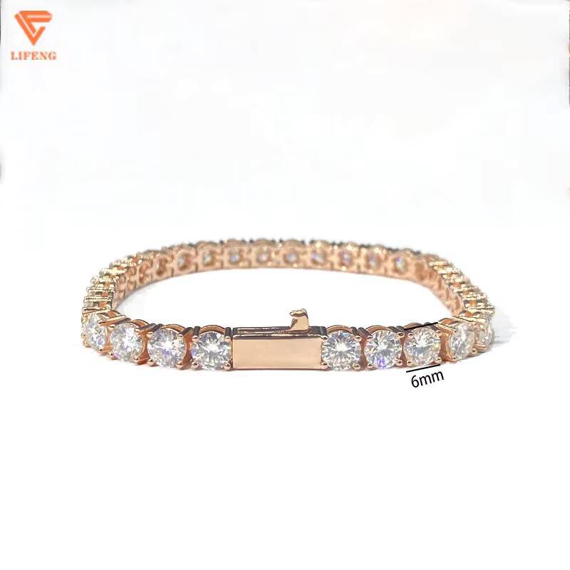 Wholesale Tennis Bracelets Gold Plated 18k Gold Women Tennis Chain Bracelet VVS Moissanite Diamond 925 Sterling Silver Bracelets