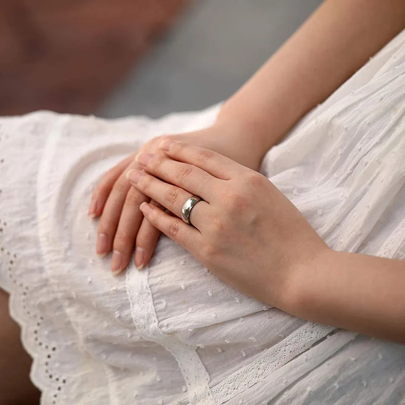 Somen 2mm4mm6mm Polished Silver Color Ring Women Smooth Wedding Band Minimalism Simple Stack Rings Female Jewelry 250904