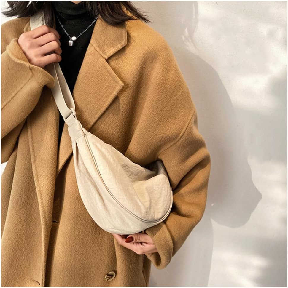 Crossbody Hobo Crescent Bag with Mesh Storage Womens Shoulder Purse Adjustable Strap M250903