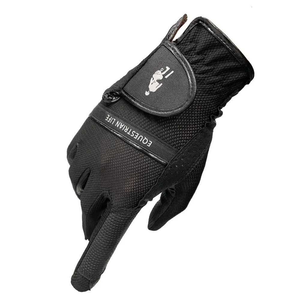 Equestrian Sports Gloves Elastic Mesh Gloves NonSlip Breathab WearResistant Cycling Gloves Rider EquipmentXJ250904