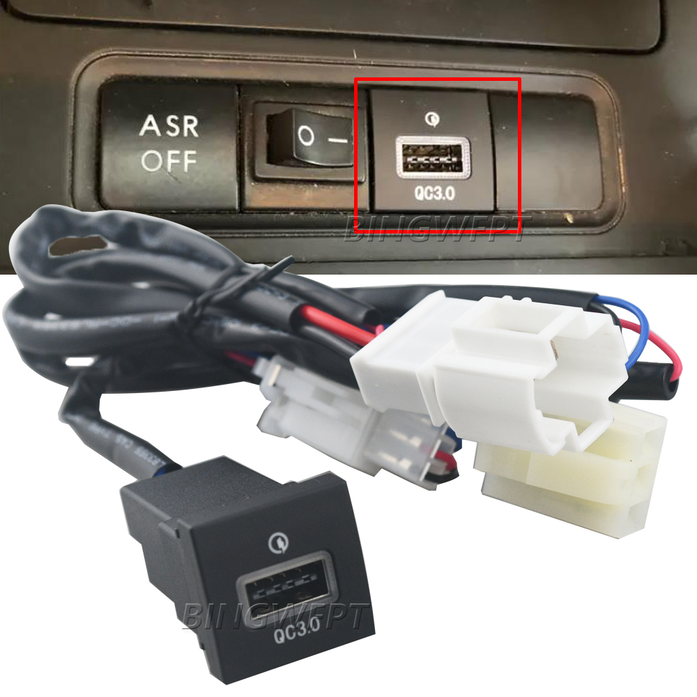 Car USB Charger Socket Fast Charge Adapter PD Type C and QC3.0 Power Outlet Switch For VW Golf 6 Jetta 5 MK5 Scirocco 2006-2012