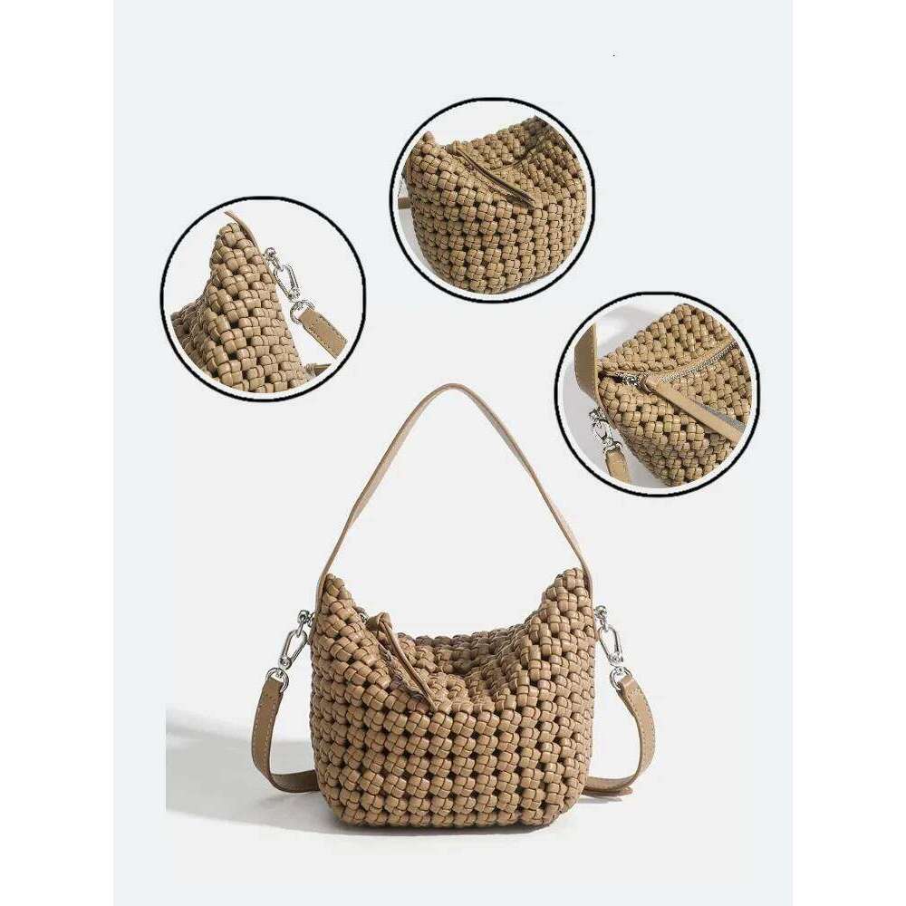 Kazrvna Popular Selling PU Woven Tote Hobo Bags Medium Size Cheap Woman Clutch Bag Deals Original Brands Women Casual