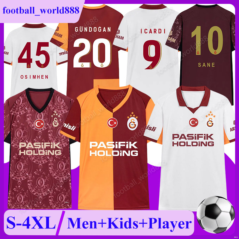 4XL Galatasarays 25 26 Soccer Jerseys GUNDOGAN OSIMHEN 2025 Football Shirts E.ELMALI ICARDI SANE football kits SANCHEZ YUNUS G.SARA GUNAY Men Kids full Kits Socks Sets