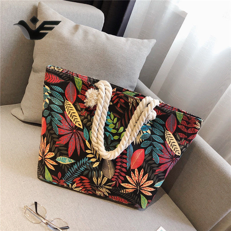 Feiyan Free Shipping New Designer Bag Luxury Shopping Bag New Canvas Bag Women's Shoulder Handbag Simple Versatile Large Capacity Jute Shopping B